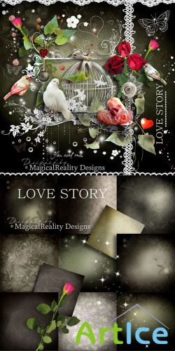 Scrap Set - Love Story PNG and JPG Files