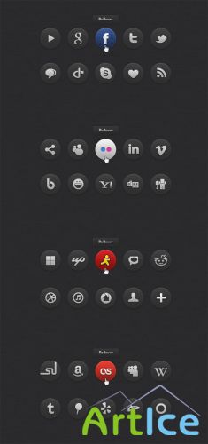 Pixeden - Dark Social Icons Set