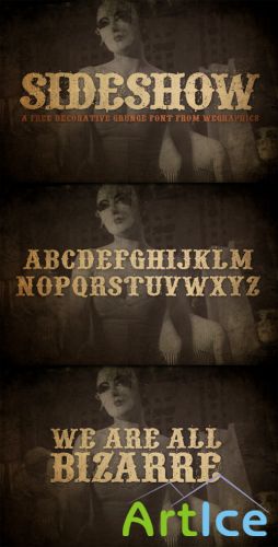 WeGraphics - Sideshow  A Decorative Grunge Font