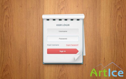 Pixeden - Psd User Login Notebook