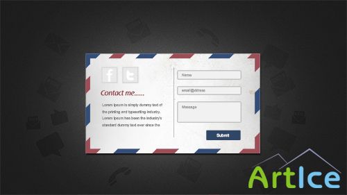 Postcard Contact Form PSD