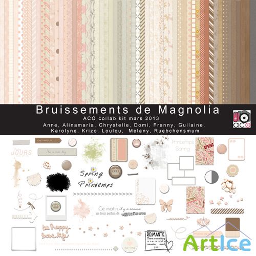 Scrap Set - Bruissements de Magnolia PNG and JPG Files