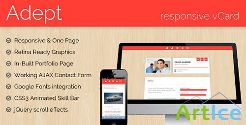 ThemeForest - Adept - Responsive vCard Template - RIP