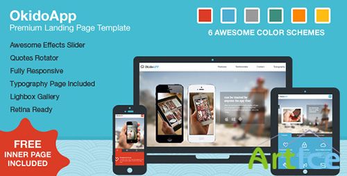 ThemeForest - OkidoApp - Responsive, Retina Ready Landing Page - RIP