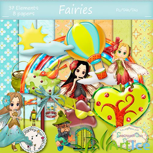 Scrap Set - Fairies PNG and JPG Files