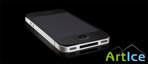 3D View iPhone PSD Mockup