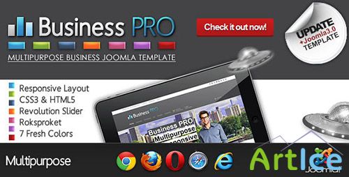 ThemeForest - Business Pro - Clean Responsive Joomla Template - FULL