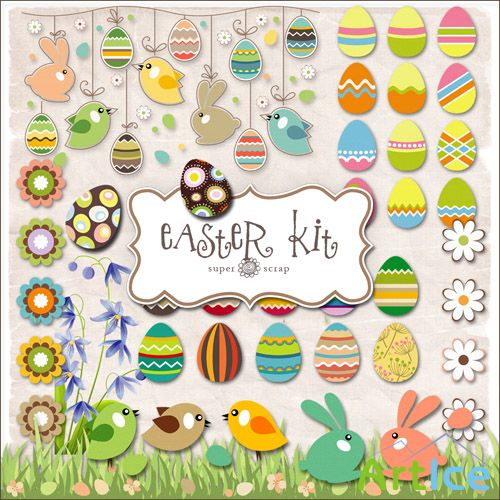 Scrap Set - Easter Kit PNG Files