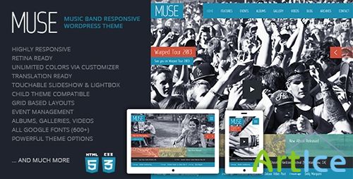 ThemeForest - Muse v1.0.3 - Music Band Responsive WordPress Theme