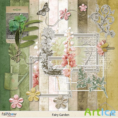 Scrap Set - Fairy Garden PNG and JPG Files