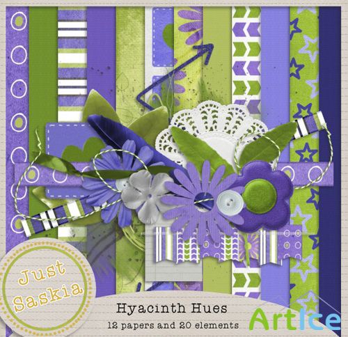 Scrap Set - Hyacinth Hues PNG and JPG Files