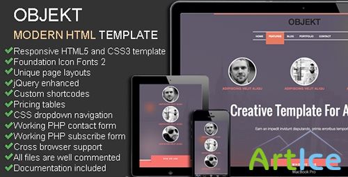 ThemeForest - Objekt - Creative HTML Template