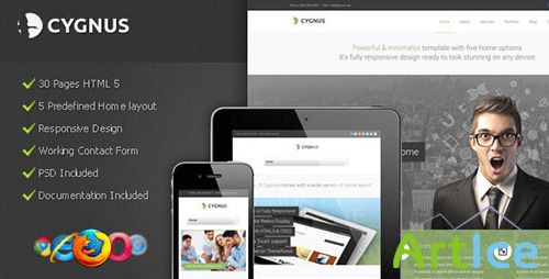 ThemeForest - Cygnus - Minimalist Business Template 8 - RIP