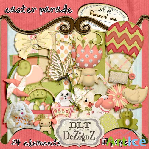 Scrap Set - Easter Parade PNG and JPG Files