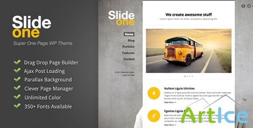 ThemeForest - Slide One v1.0.6 - One Page Parallax, Ajax WP Theme