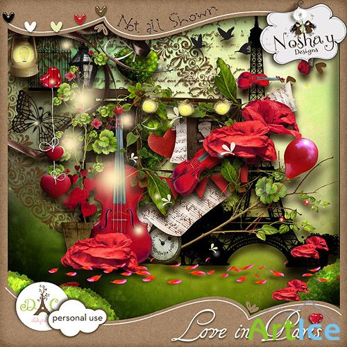 Scrap Set - Love in Paris PNG and JPG Files