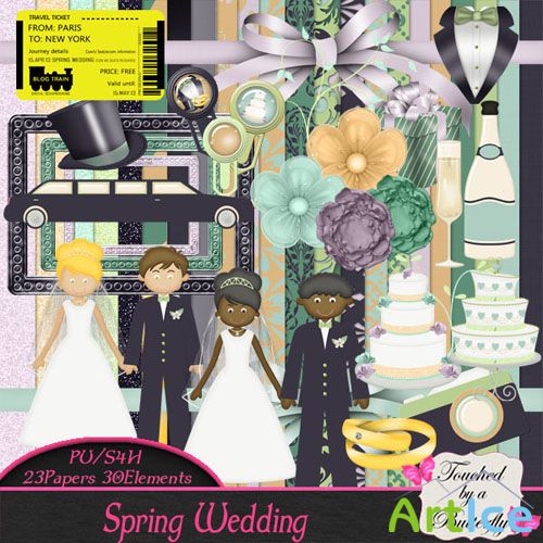 Scrap Set - Spring Wedding PNG and JPG Files