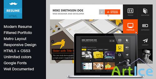 ThemeForest - Flat Resume - Virtual Business Card HTML