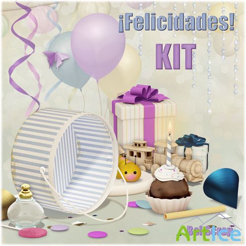 Scrap Set -  Felicidades PNG and JPG Files