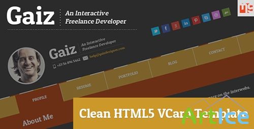 ThemeForest - Gaiz Clean Horiozontal Scrolling Responsive Vcard - RIP