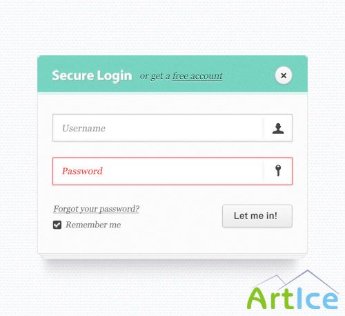Elegant Login Form PSD Web Design