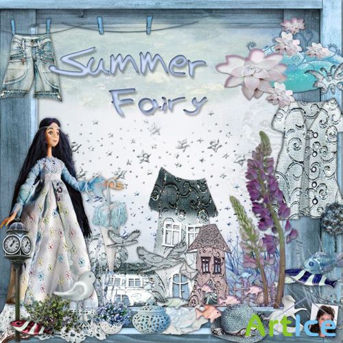 Scrap Set - Summer Fairy PNG and JPG Files