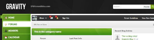 IPBForumSkins - Gravity Green Skin for IPBoard v3.1.4