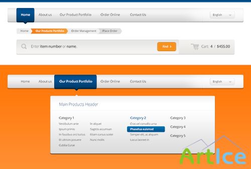 PSD Web Design - Header and Breadcrumbs