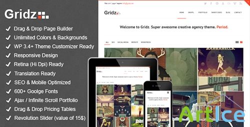 ThemeForest - Gridz v1.04 - Creative Agency Retina Ready WP Theme