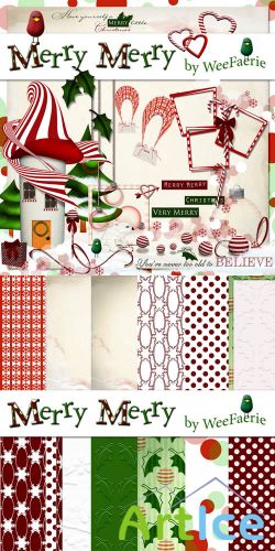 Scrap Set - Merry Merry PNG and JPG Files