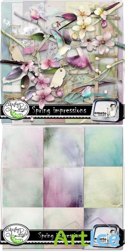 Scrap Set - Spring Impressions PNG and JPG Files