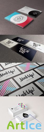 4 Business Cards Mock-up Templates Set 2