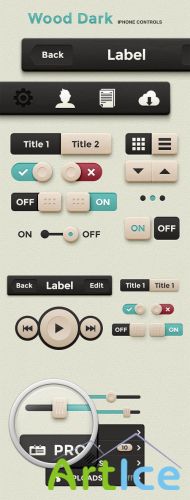 WeGraphics - Dark Wood iPhone Controls