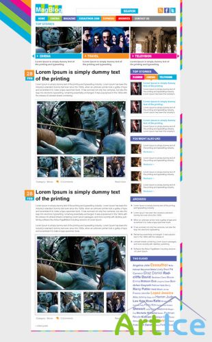 PSD Web Template - Premium Magazine Blog