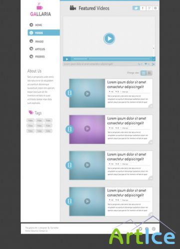 PSD Web Template - Gallaria - Blog Template
