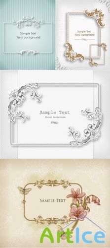 Spring Floral Vector Frames 3