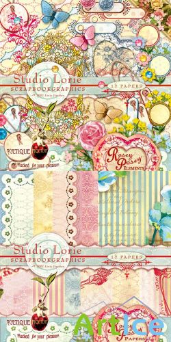 Scrap Set - Rosey Posey PNG and JPG Files