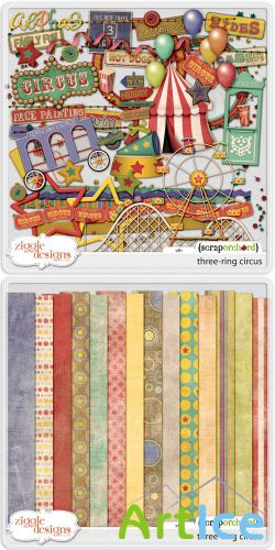 Scrap Set - Three-Ring Circus PNG and JPG Files