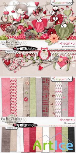 Scrap Set - I heart U PNG and JPG Files