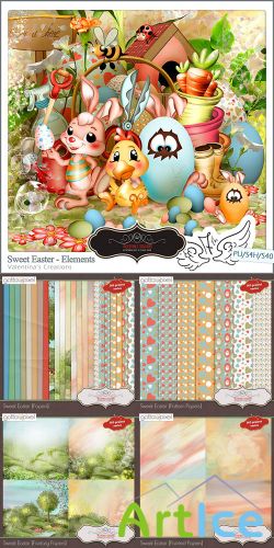 Scrap Set - Sweet Easter PNG and JPG Files