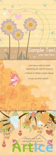 Colorful Spring Vector Backgrounds Set 2