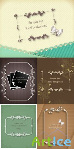 Spring Floral Vector Frames 12