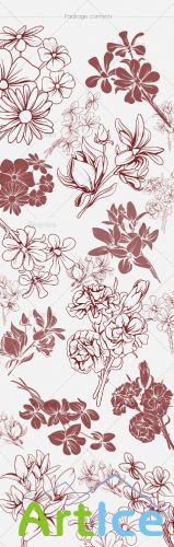 Floral Brushes Set 48