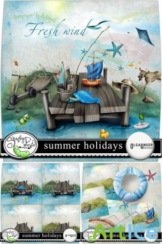 Scrap Set - Summer Holidays PNG and JPG Files