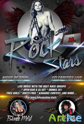 PSD Source - Rock Stars Flyer