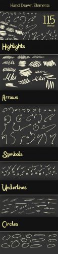 Designtnt - Doodle Symbols PS Brushes Set 1