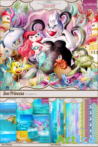 Scrap Set - Sea Princess PNG and JPG Files Full Pack