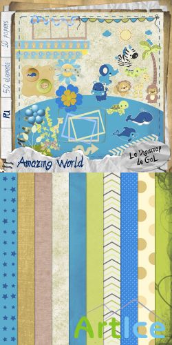 Scrap Set - Amazing World PNG and JPG Files