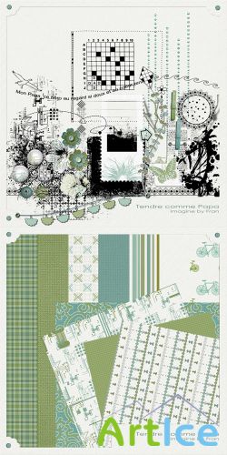 Scrap Set - Tendre comme Papa PNG and JPG Files