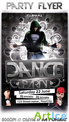 PSD Source - Dance Party Flyer 2013